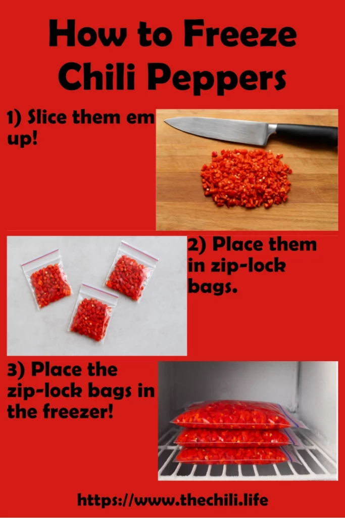 how to freeze chili peppers in slices